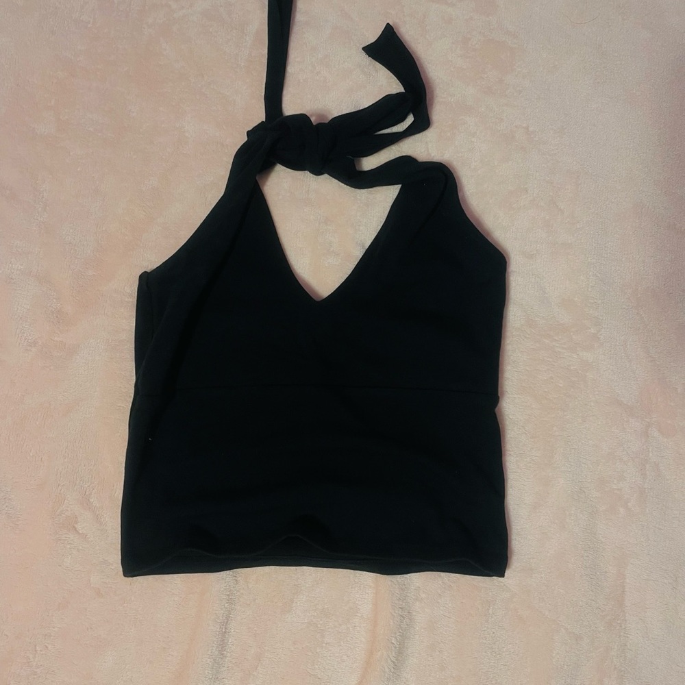 Elegant Black Halter Top